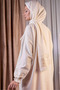 Zippered Prayer Dress with Self-Scarf Viscose Prayer Dress Ecru - 2