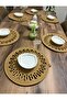 6 Pieces 33x33 Jute, Ameriken Serving, Tablecloth, Supla Gift, with Dowerpot Gritirikot - 3