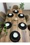 6 Pieces 33x33 Jute, Ameriken Serving, Tablecloth, Supla Gift, with Dowerpot Gritirikot