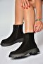 Z555657302 Black Genuine Leather Suede Women's Boots - 3