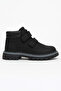 Boy's Black Gray Detailed Double Velcro Non-Slip Sole Winter Boots - 4