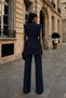 Women's Top and Bottom Two-Piece Set Shoulder Detail Belted Sleeveless Blazer Jacket Trousers Set - 4