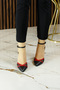 Liana Black Red Vegan Mesh Pointed Toe Classic Thin Heeled Shoes - 2