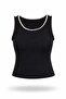 Black Knitted Detailed Ribbed Athlete Tank Top 261052