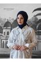 Cream Plant Motif Stone Embroidered Shirt & Wide Leg Pants Set - 2
