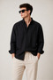 Black Men's Oversized Cut Shirt - 3
