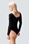 Women's Lace Detailed Viscose Bodysuit Black - 2