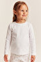 White Cotton Girls' Long Sleeve T-Shirt