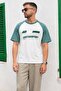 Ecru Printed Cotton Short Sleeve Men's T-Shirt 7034