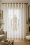 Seren Linen Look Embroidered Panel Curtain 9075-02-392