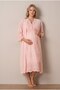 Women's Powder Linen Scalloped New Season 2-Piece Maternity Nightgown Set with Dressing Gown