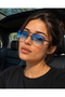 Rectangular Design Dark Grey Metal Frame Navy Blue Glass Unisex Sunglasses Db1078/S David Bckhm - 3