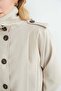 Buttoned Shirt Collar Pleated Trench Coat - 6
