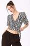 Belted waist, shoulder detail blouse