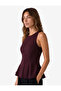 Slim Fit Crew Neck Sleeveless Peplum Blouse - 2