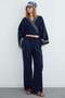 Elastic Waist Pocket Muslin Fabric Trousers - 5