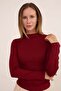 Basic Draped Side Stand Collar Modal Blouse - 2