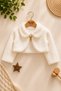 Girl's Plush Bolero Fur-Look Crop Short Jacket with Pearl Buttons Stylish Special Occasion 1-2-3-4-5 Years Old Holiday