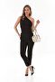 Basic Elastic Waist Carrot Fit Fabric Trousers - 4