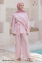Ruffled Shawl Collar Powder Set - 4
