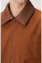 Camel Süet Detaylı Denim Ceket - 5