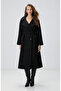 Siyah Kruvaze Trench Coat - 4