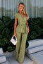 Green Basic Vest Pants Suit Sh241