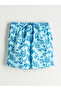 Trendlucky Men's Short Length Patterned Swim Shorts with Difference in Length - 5