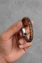 Men's Steel Bracelet with Tiger's Eye Natural Stone and Steel Mesh Detail, Magnetic Lock Bracelet - 3