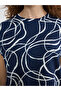 Original Oval Collar Patterned Blouse - 3