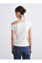 Lcw vision ecru boat neck gathered blouse - 4