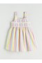 Two Mt Shop Quality Lcw Kids Mixed Linen Look Striped Girls' Dress