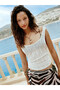 Nevavm U-Neck Openwork Women's Beach T-Shirt with a Difference - 2