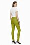 Green Women's Elastic Waist Pocketless Leggings Genuine Stretch Leather Trousers - 3