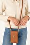Brown Genuine Leather Crossbody Phone Bag and Zippered Women's Bag with Card Holder - 6