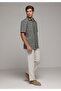 Regular Fit Mid Waist Straight Leg Men's Stone Trousers
