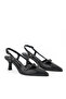 , Women's Genuine Leather Heeled Shoes 1611030Z2624 Black - 4