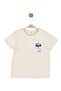 Nk girl's short sleeve front and back printed t-shirt 4-8 years cream
