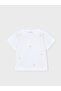Girl's Floral Embossed Short Sleeve T-Shirt 2-10 Years White - 3