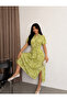 Women's Green Lily Flower Patterned Lily Dress - 2