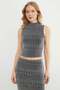 Stoned Glitter Mock Neck Blouse - 3
