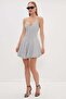 Polka Dot Strap Mini Dress with Shorts - 3
