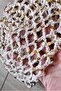Sequin Mesh Knitted Bandana – Cream / Off-White Color Stylish Bohemian Summer Beanie - 3