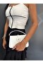 Women's White Heart Closure Mini Size Leather Box Model Hand and Shoulder Bag - 6