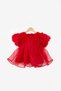 Red Rose Detailed Tulle Skirt Girl's Dress - Nelia - 3