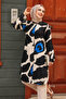 Patterned Black Hijab Tunic 25025S