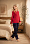 100% Cotton Long Sleeve Cuffed Women's Pajama Set with Pockets 98515-516 - 2