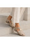 Genuine Leather Beige Suede Comfortable and Stylish Women's Sandals - Elegance Is Always with You - 7