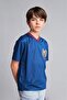 Barcelona New Regular Fit V-Neck Mesh Jersey Fabric Short Sleeve Indigo T-Shirt Boys H7792A826Hs - 6