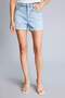 High Waist Pocket Washed Skinny Leg Jean Shorts E0702Ax25Sm - 3